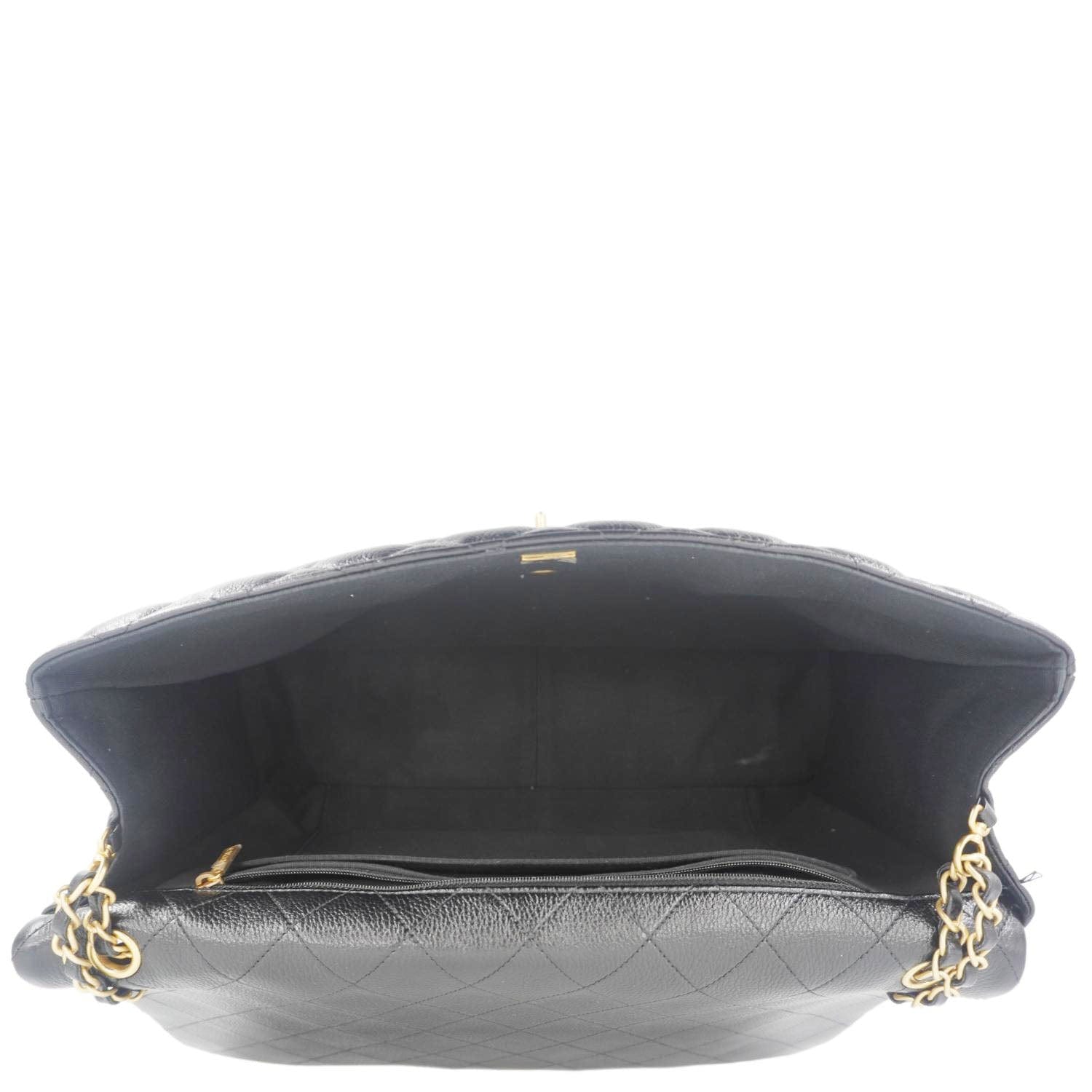 Chanel XXL Flap Bag Lambskin Leather Shoulder Bag Black