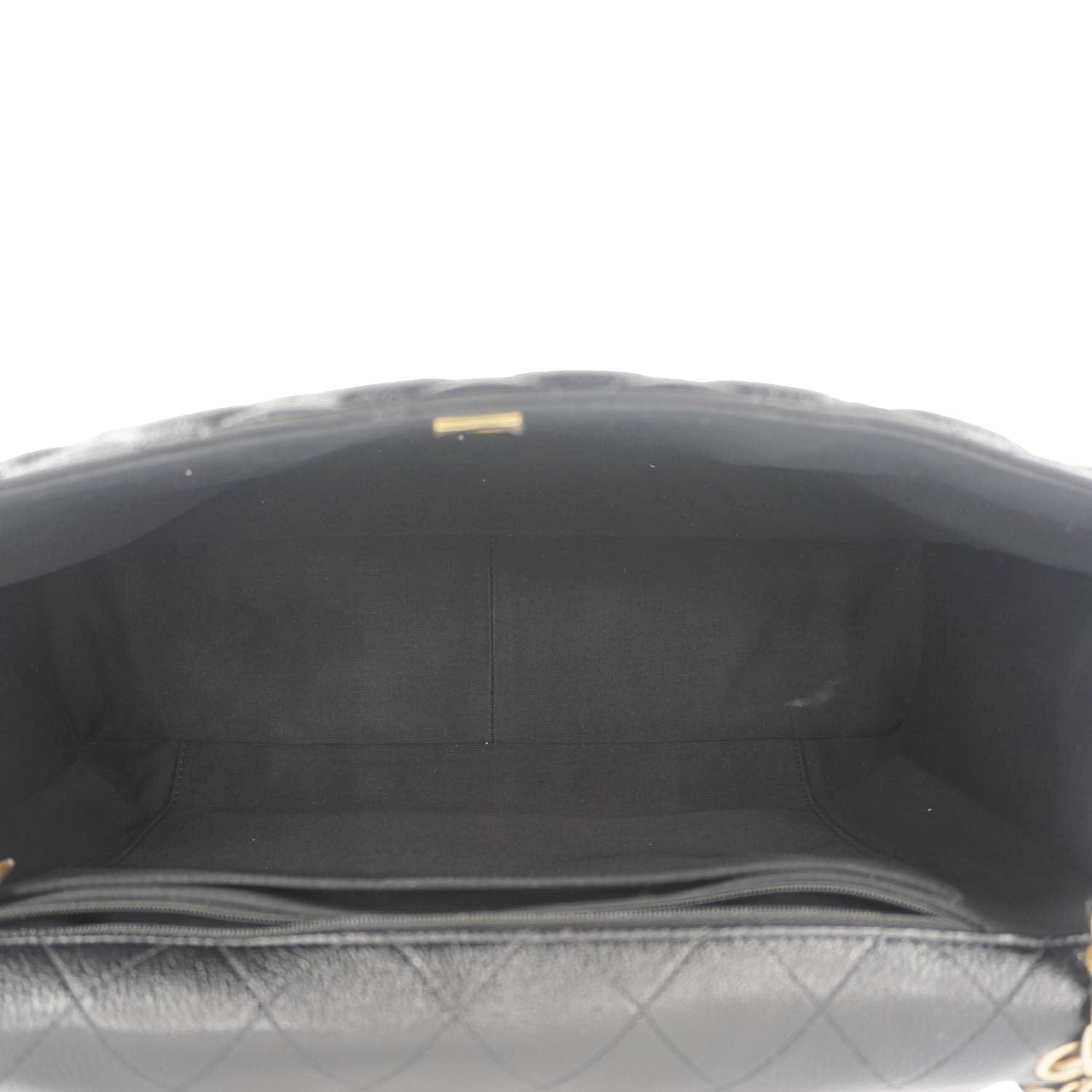 Chanel XXL Flap Bag Lambskin Leather Shoulder Bag Black