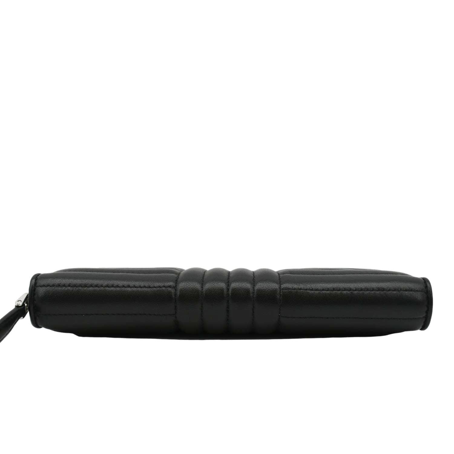 PRADA Diagramme Zip Leather Wallet Black