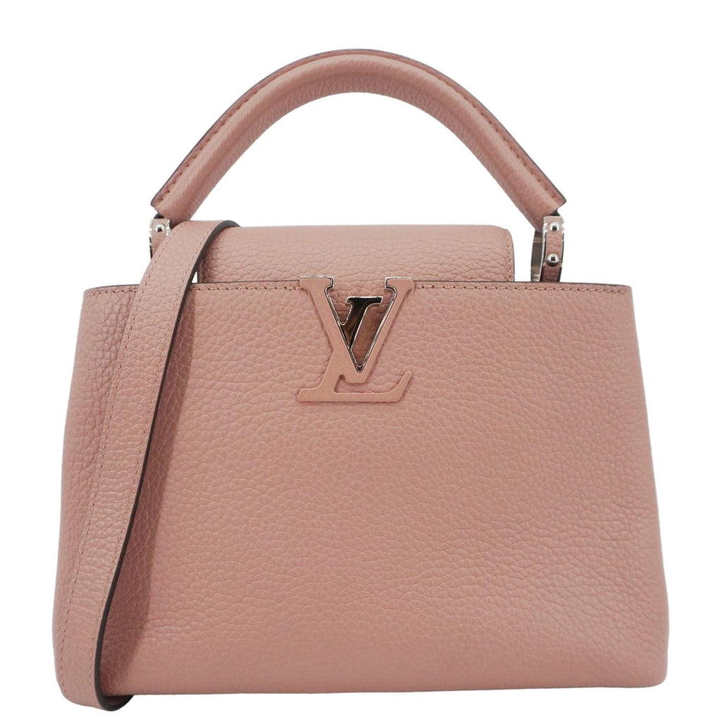 LOUIS VUITTON Capucines Leather Shoulder Bag Pink