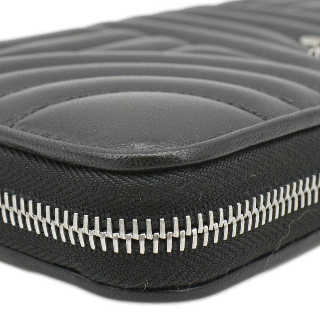 PRADA Diagramme Zip Leather Wallet Black