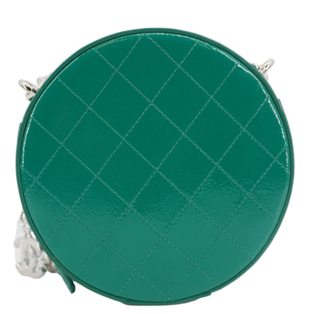 Chanel Round as Earth Patent Leather Crossbody Bag Green