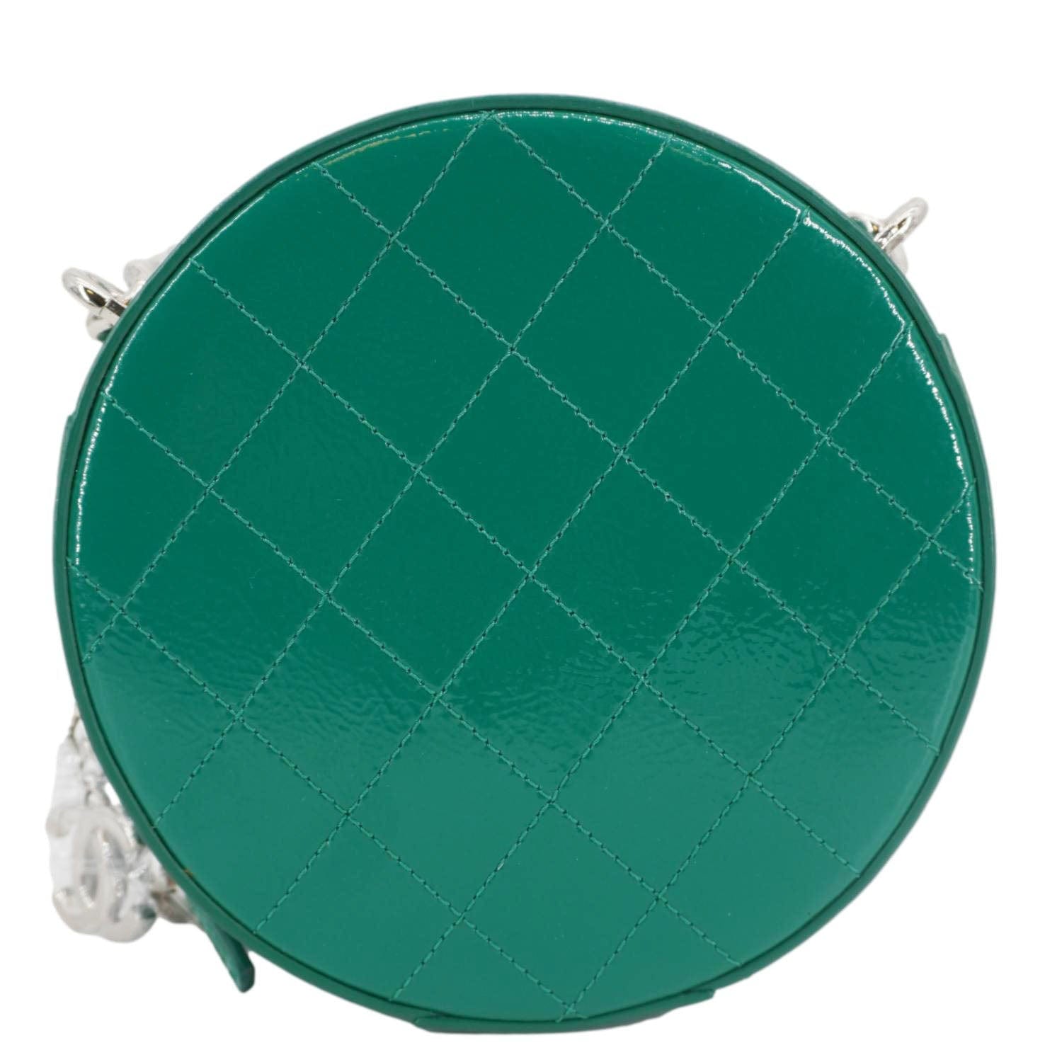 Chanel Round as Earth Patent Leather Crossbody Bag Green