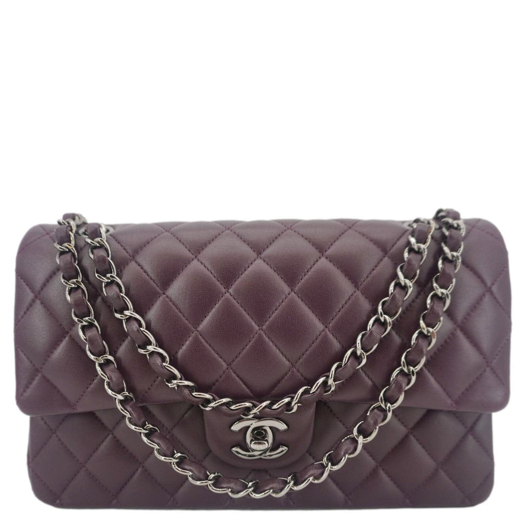Chanel Classic Flap Medium Quilted Leather Shoulder Bag Purple