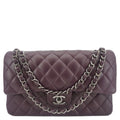 Chanel Classic Flap Medium Quilted Leather Shoulder Bag Purple