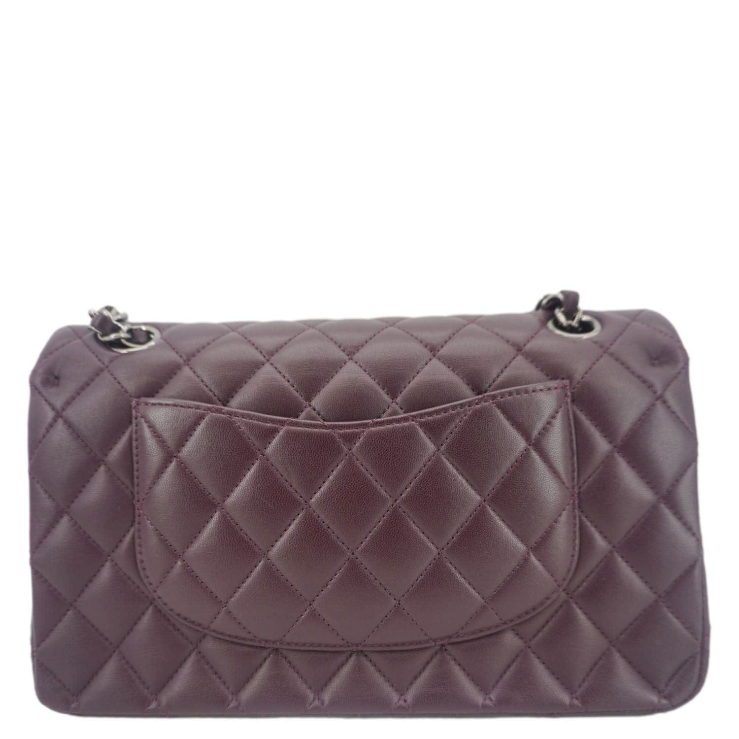 Chanel Classic Flap Medium Quilted Leather Shoulder Bag Purple