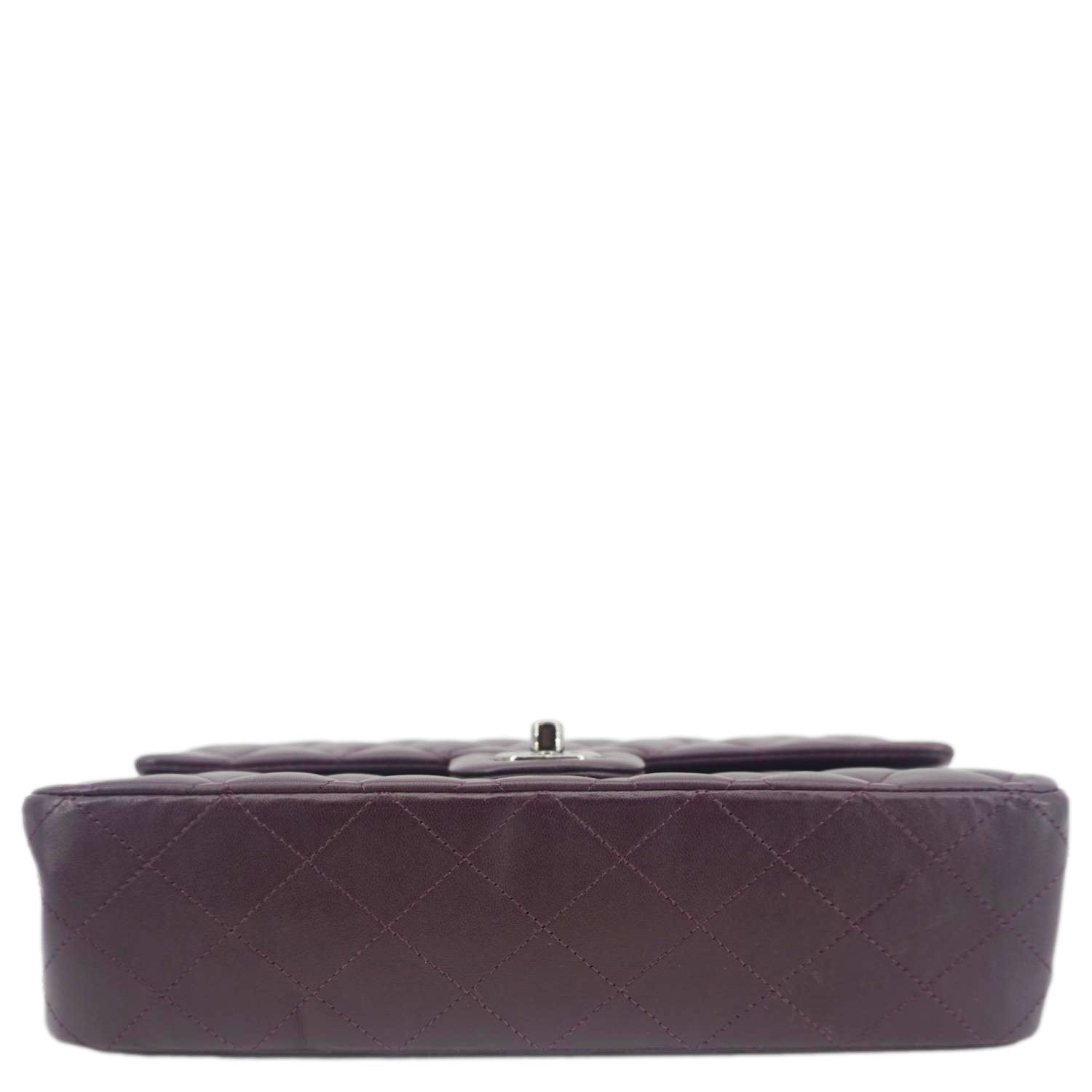 Chanel Classic Flap Medium Quilted Leather Shoulder Bag Purple
