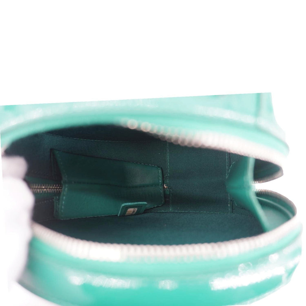 Chanel Round as Earth Patent Leather Crossbody Bag Green
