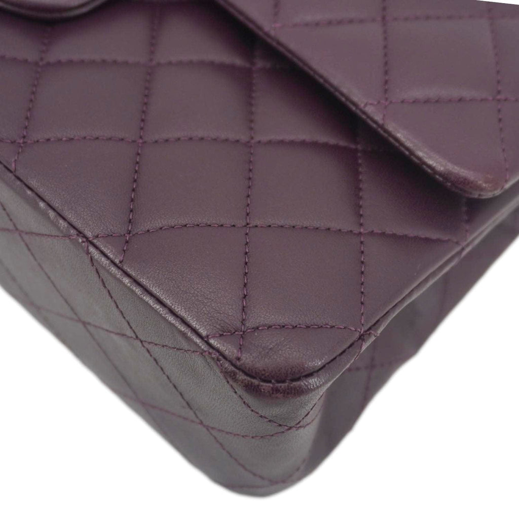 Chanel Classic Flap Medium Quilted Leather Shoulder Bag Purple