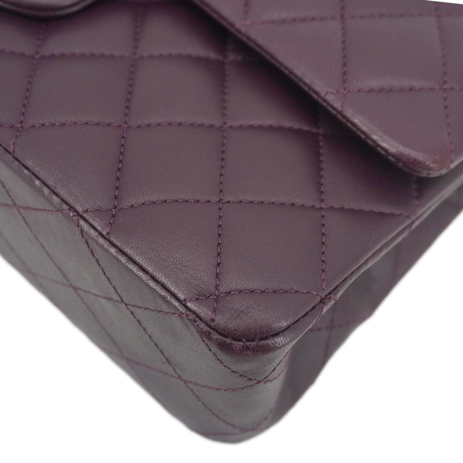 Chanel Classic Flap Medium Quilted Leather Shoulder Bag Purple