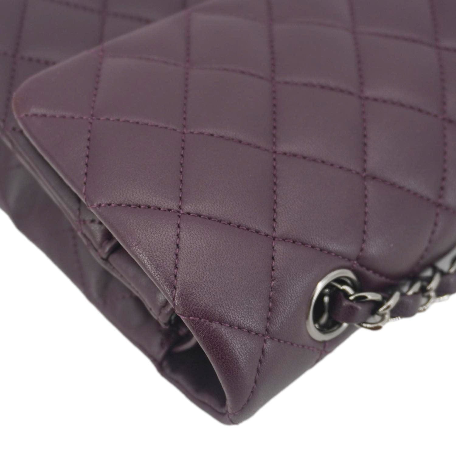 Chanel Classic Flap Medium Quilted Leather Shoulder Bag Purple