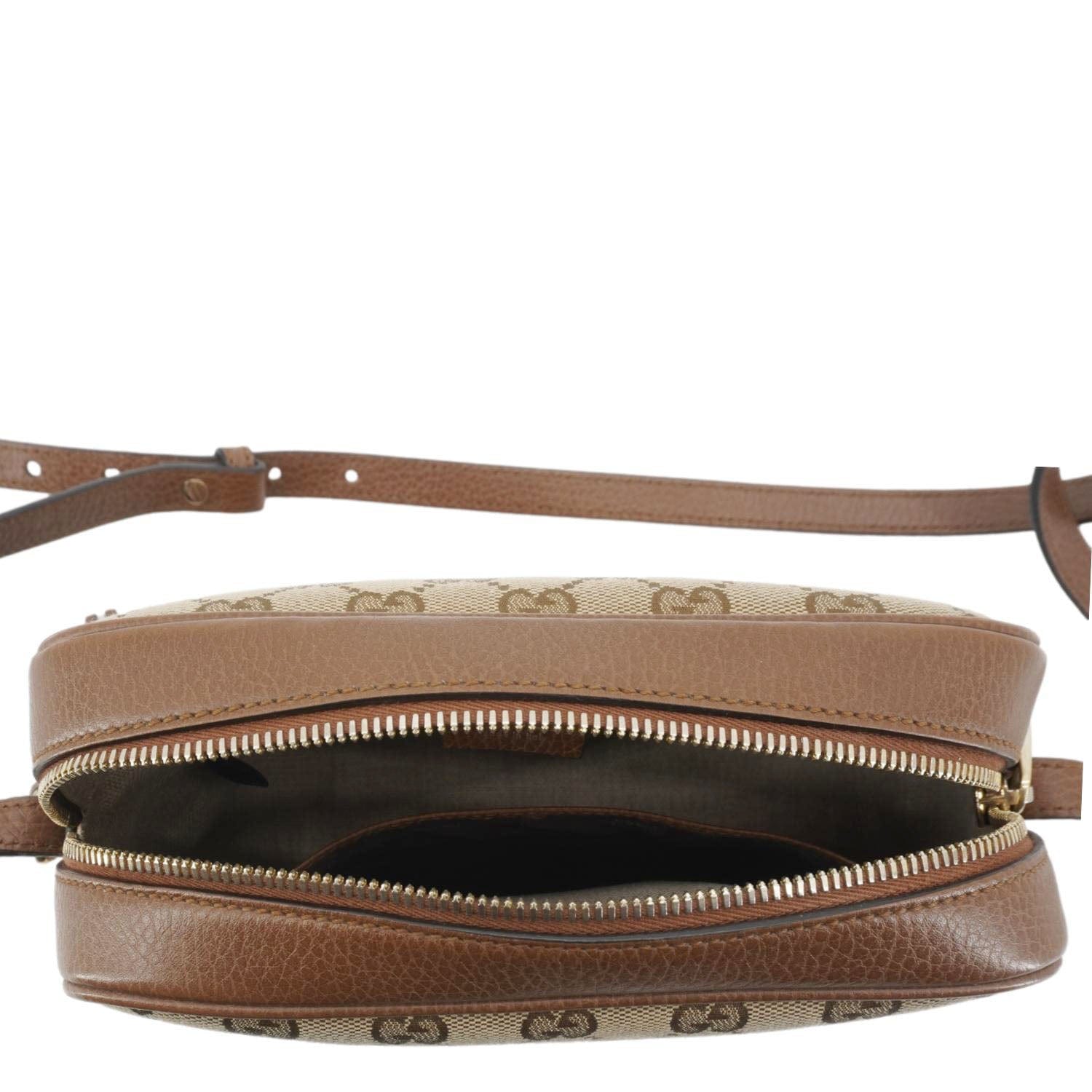 GUCCI Bree Gucci Canvas Camera Crossbody Bag Beige 449413