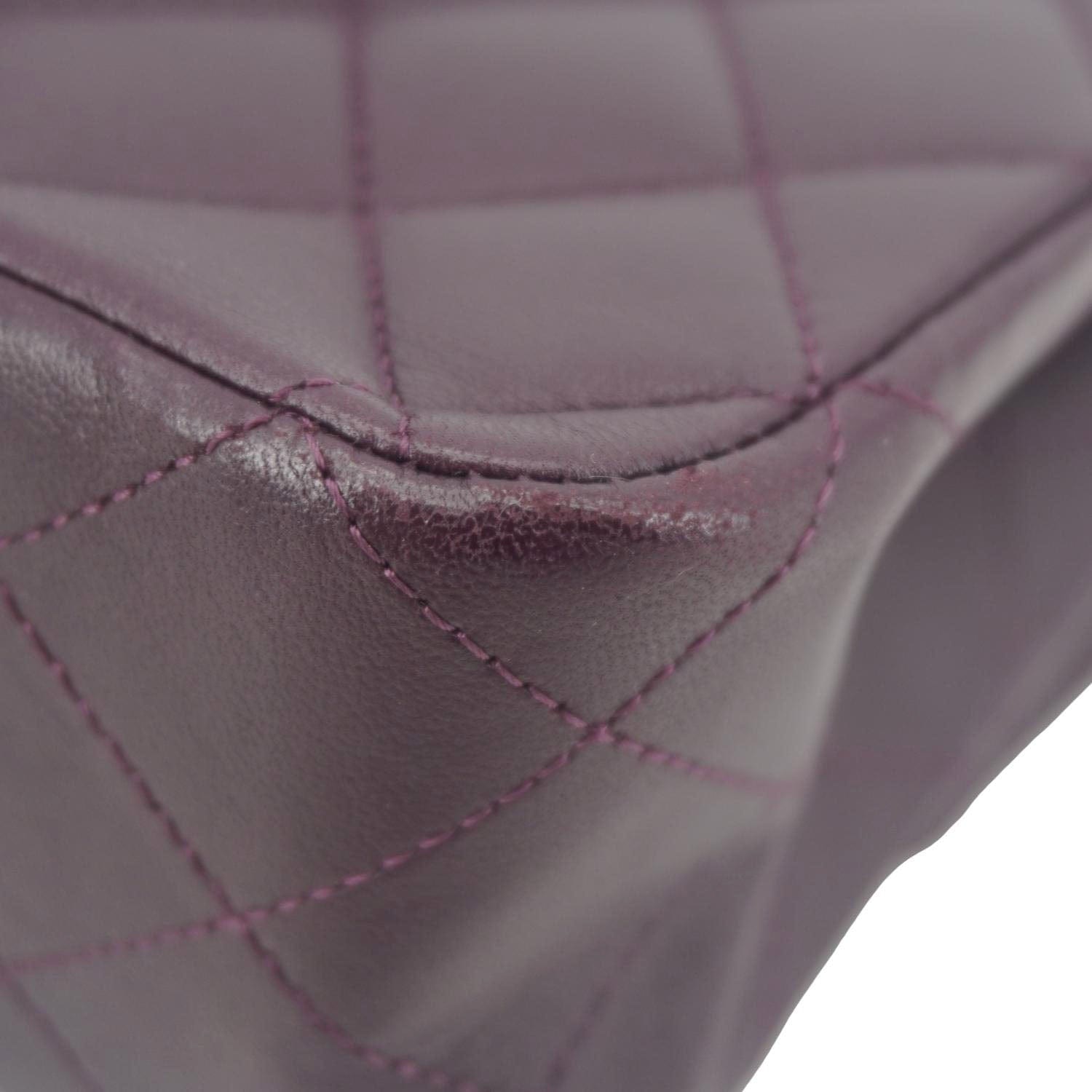 Chanel Classic Flap Medium Quilted Leather Shoulder Bag Purple