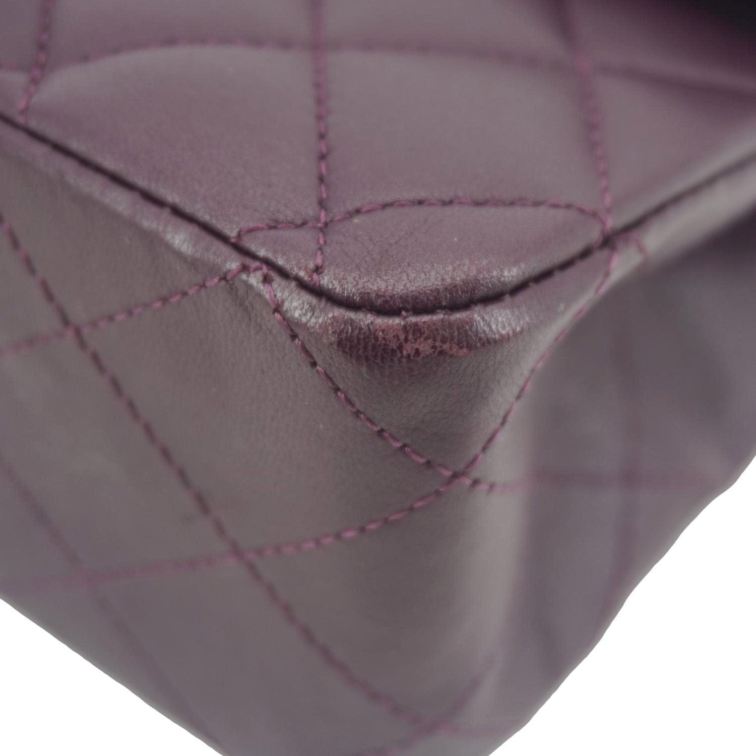 Chanel Classic Flap Medium Quilted Leather Shoulder Bag Purple