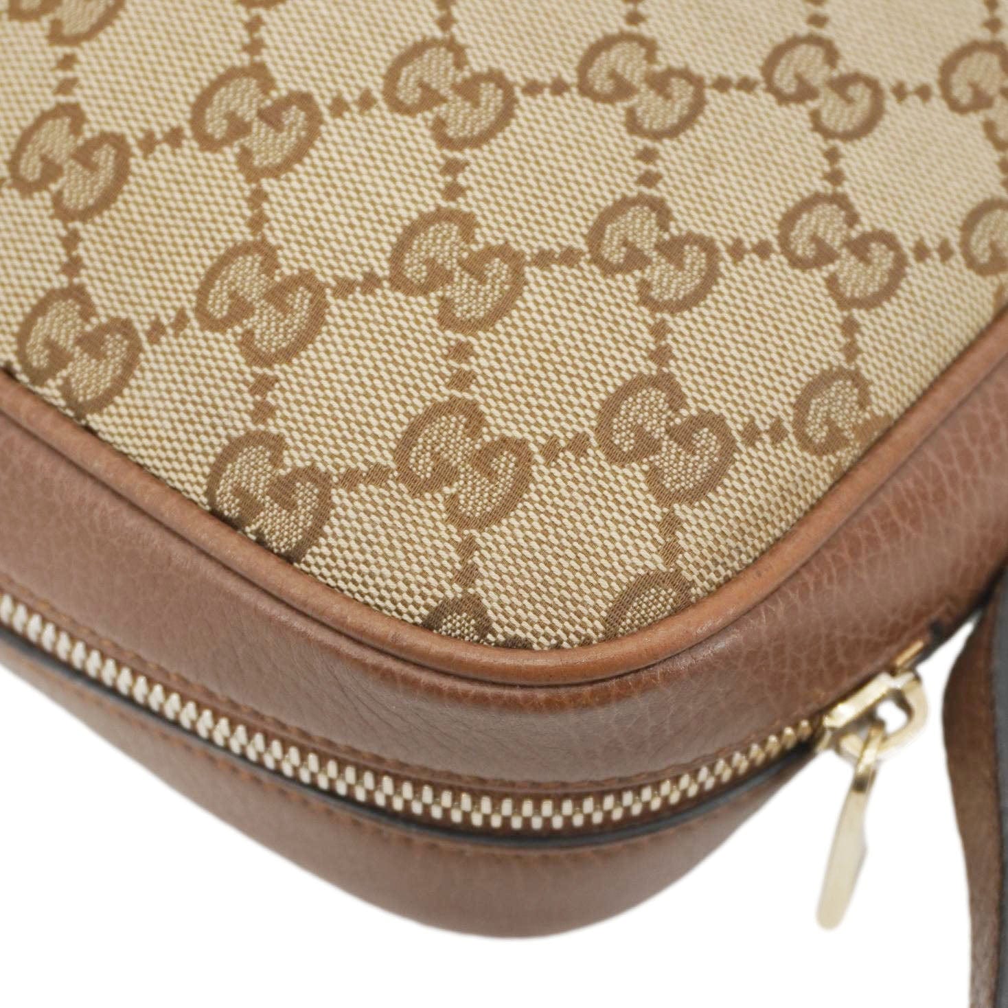 GUCCI Bree Gucci Canvas Camera Crossbody Bag Beige 449413