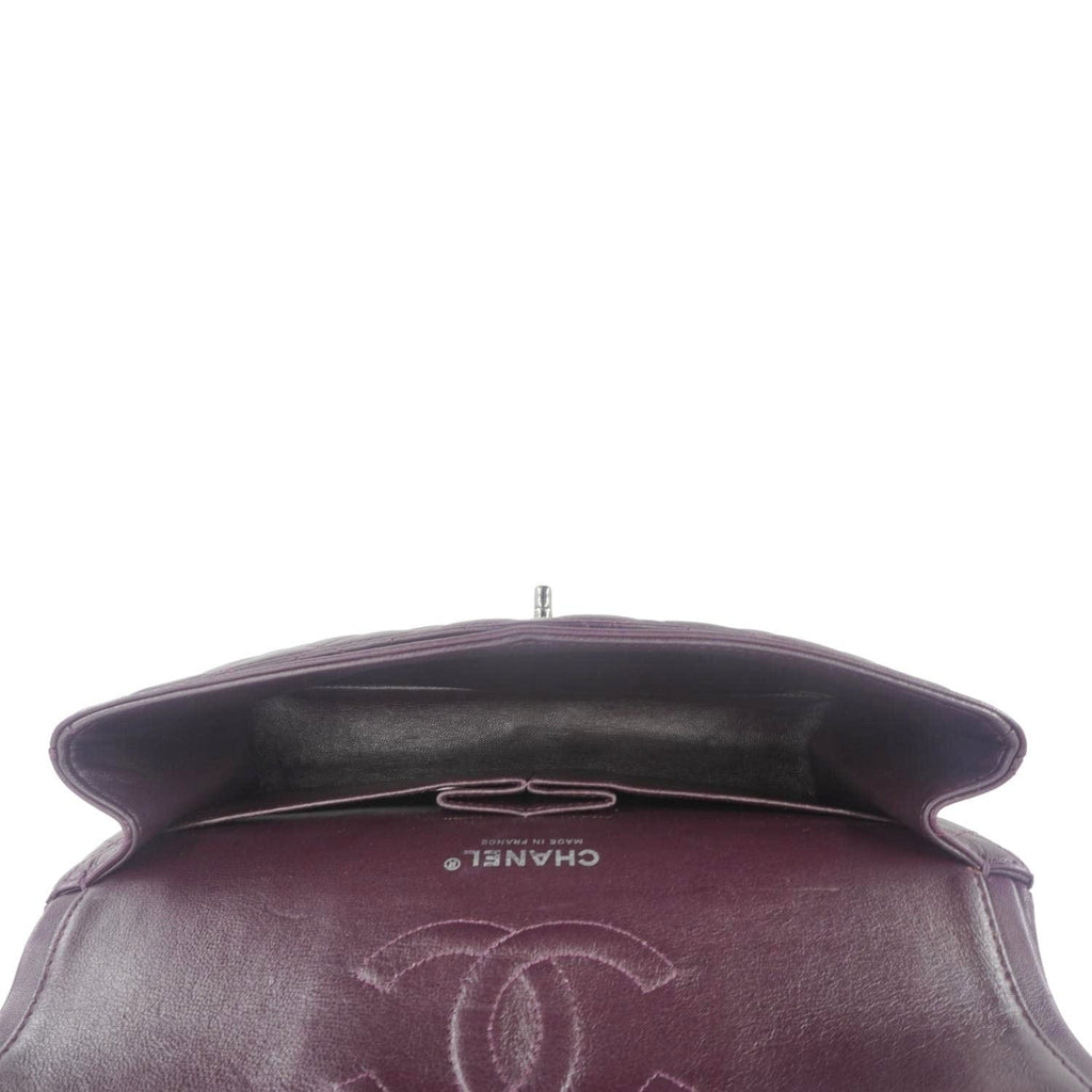 Chanel Classic Flap Medium Quilted Leather Shoulder Bag Purple