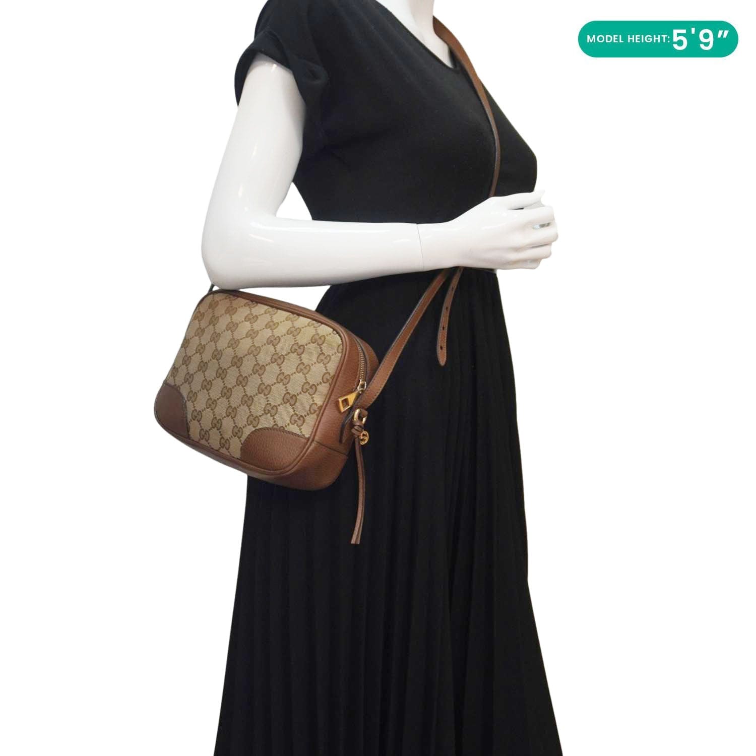 GUCCI Bree Gucci Canvas Camera Crossbody Bag Beige 449413
