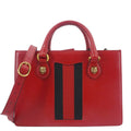 GUCCI Animalier Leather Top Handle Crossbody Bag Red 431277