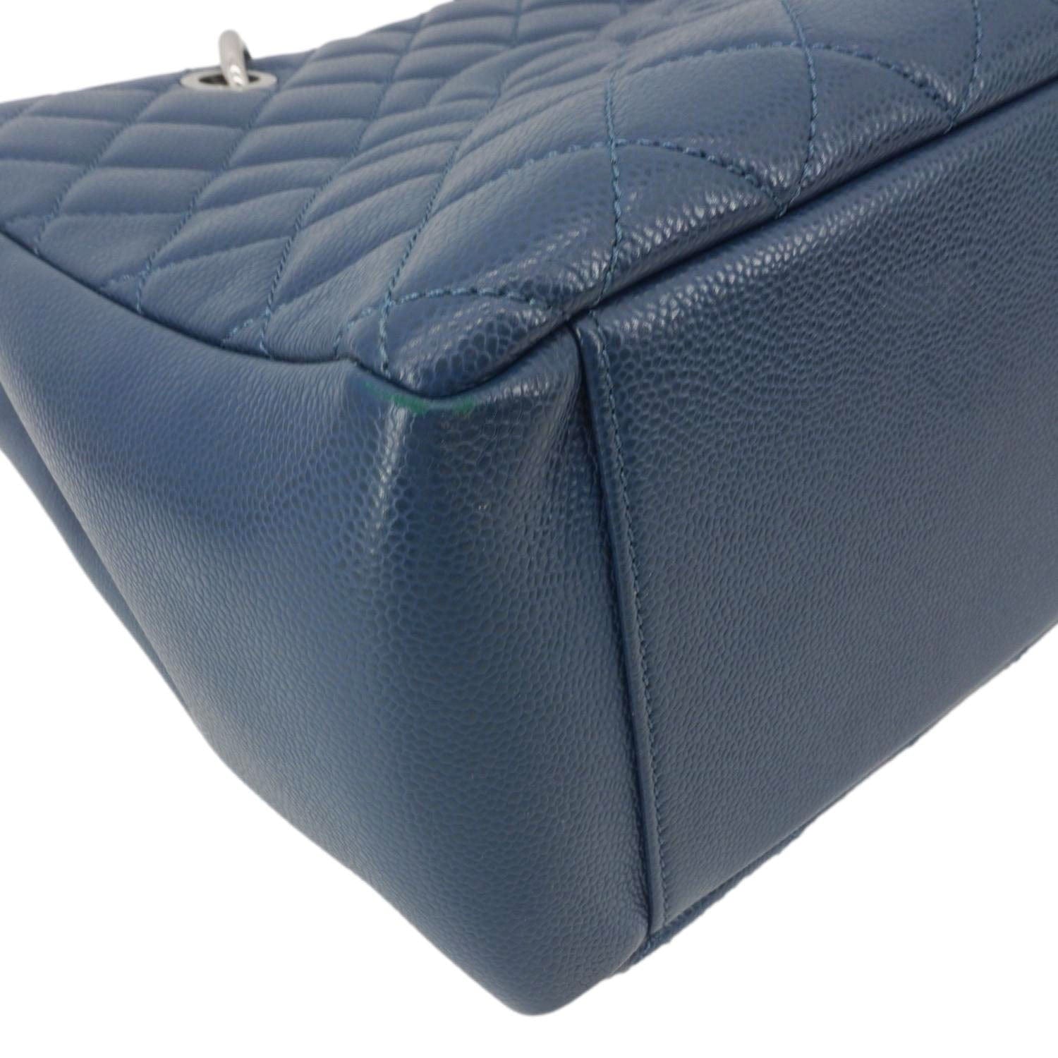 Chanel Grand Shopping Quilted Leather Tote Bag Blue