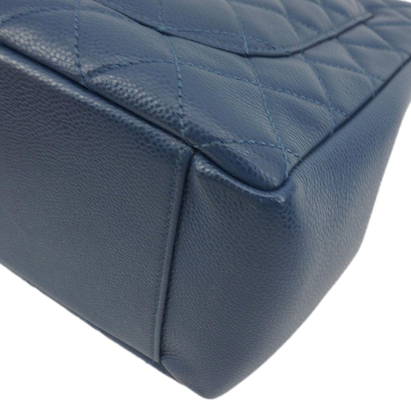 Chanel Grand Shopping Quilted Leather Tote Bag Blue