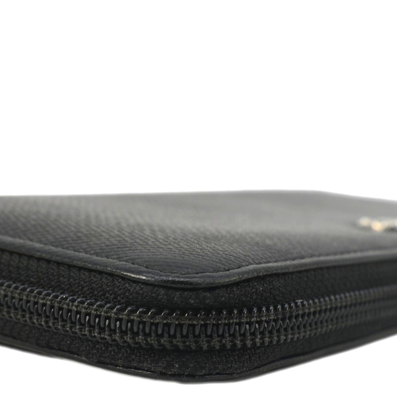 Chanel Sevruga Leather Zip Around Wallet Black