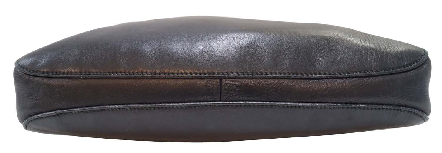 GUCCI Black Leather Horsebit Shoulder Bag 101975