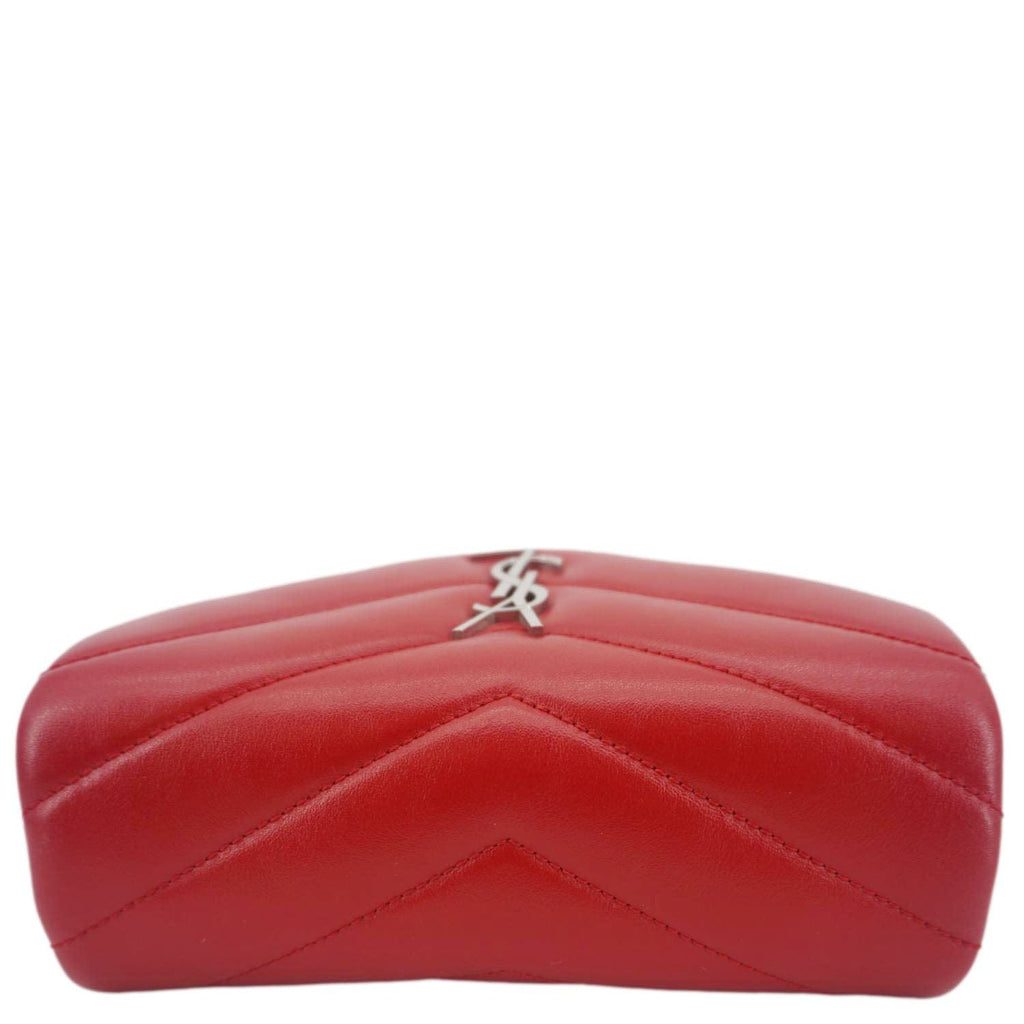 YVES SAINT LAURENT Loulou Toy Calfskin Leather Crossbody Bag Red