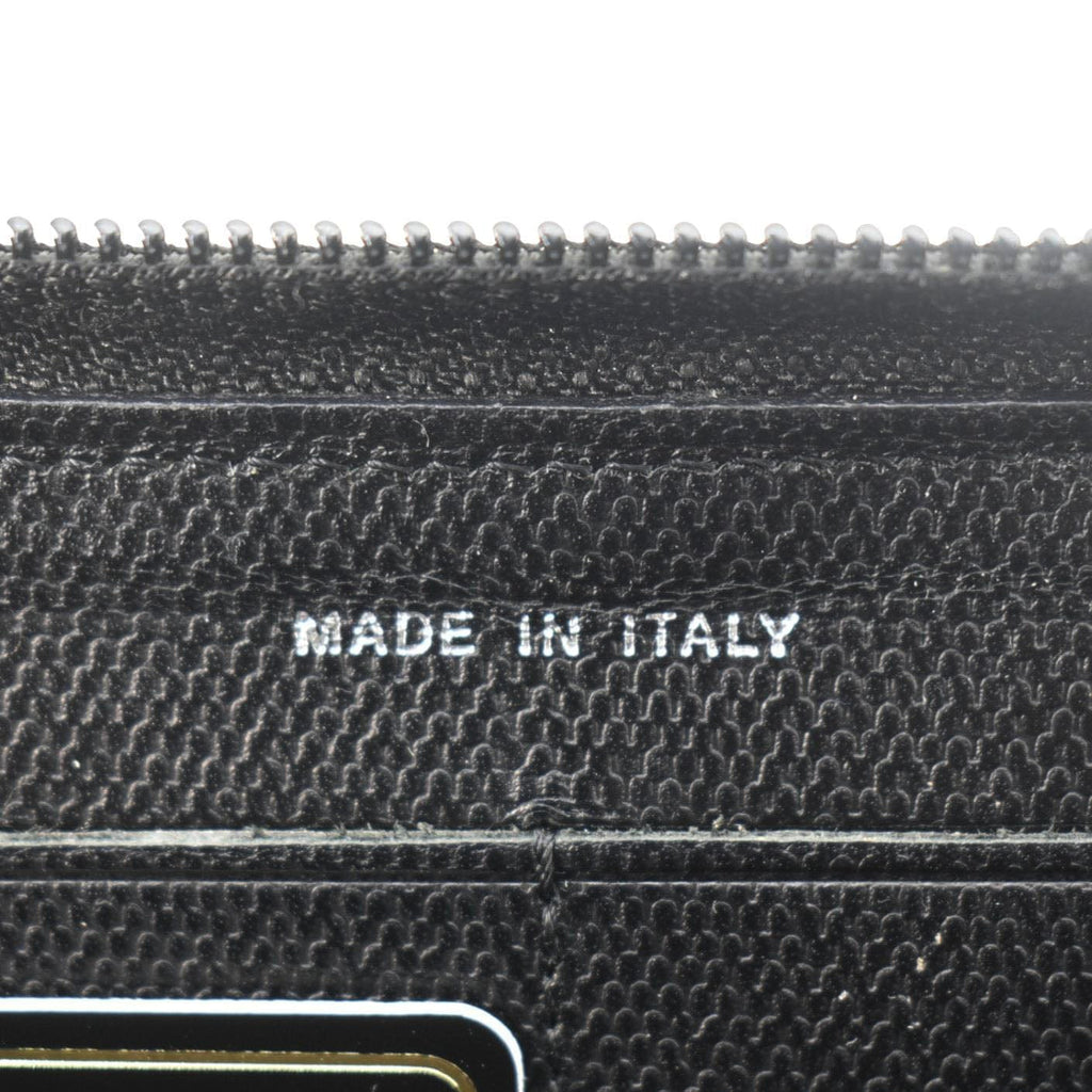 Chanel Sevruga Leather Zip Around Wallet Black