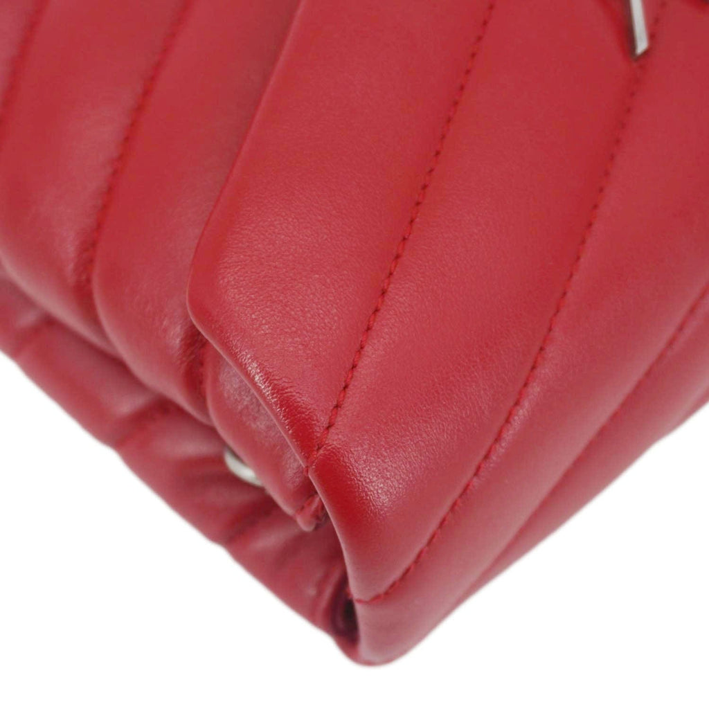 YVES SAINT LAURENT Loulou Toy Calfskin Leather Crossbody Bag Red
