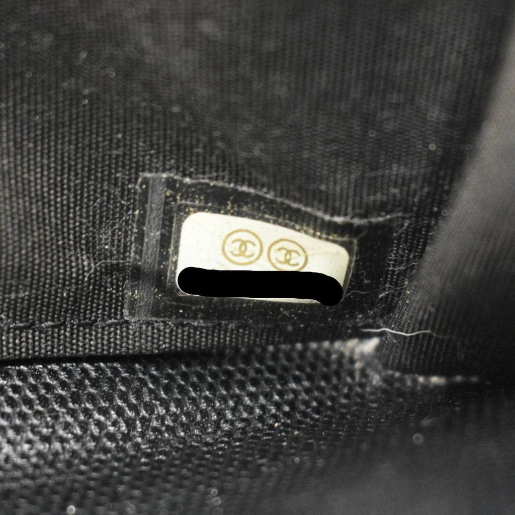 Chanel Sevruga Leather Zip Around Wallet Black