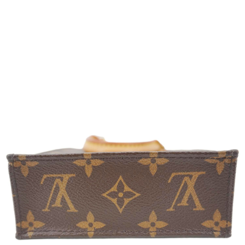 LOUIS VUITTON Petit Sac Plat Monogram Canvas Shoulder Bag Brown