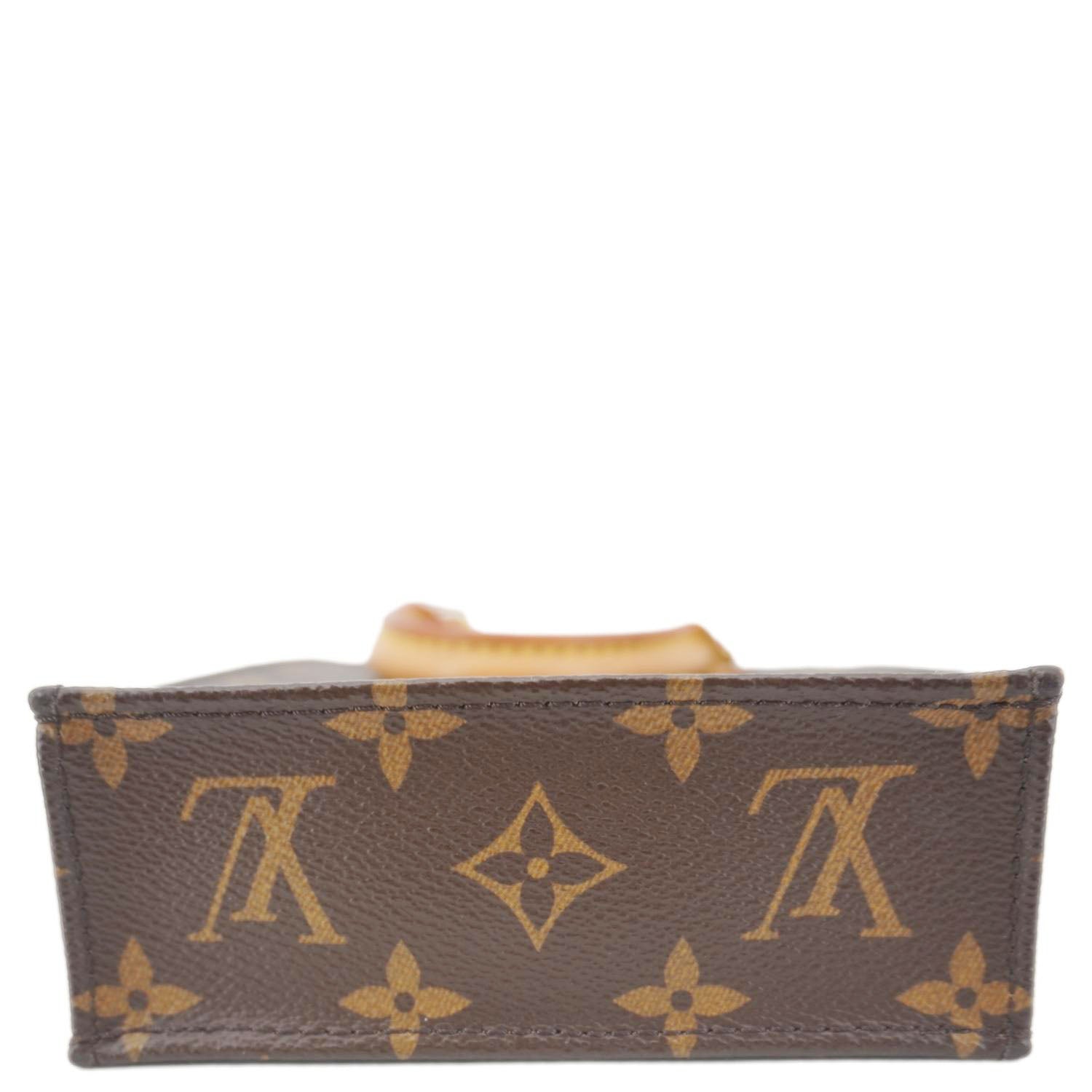 LOUIS VUITTON Petit Sac Plat Monogram Canvas Shoulder Bag Brown
