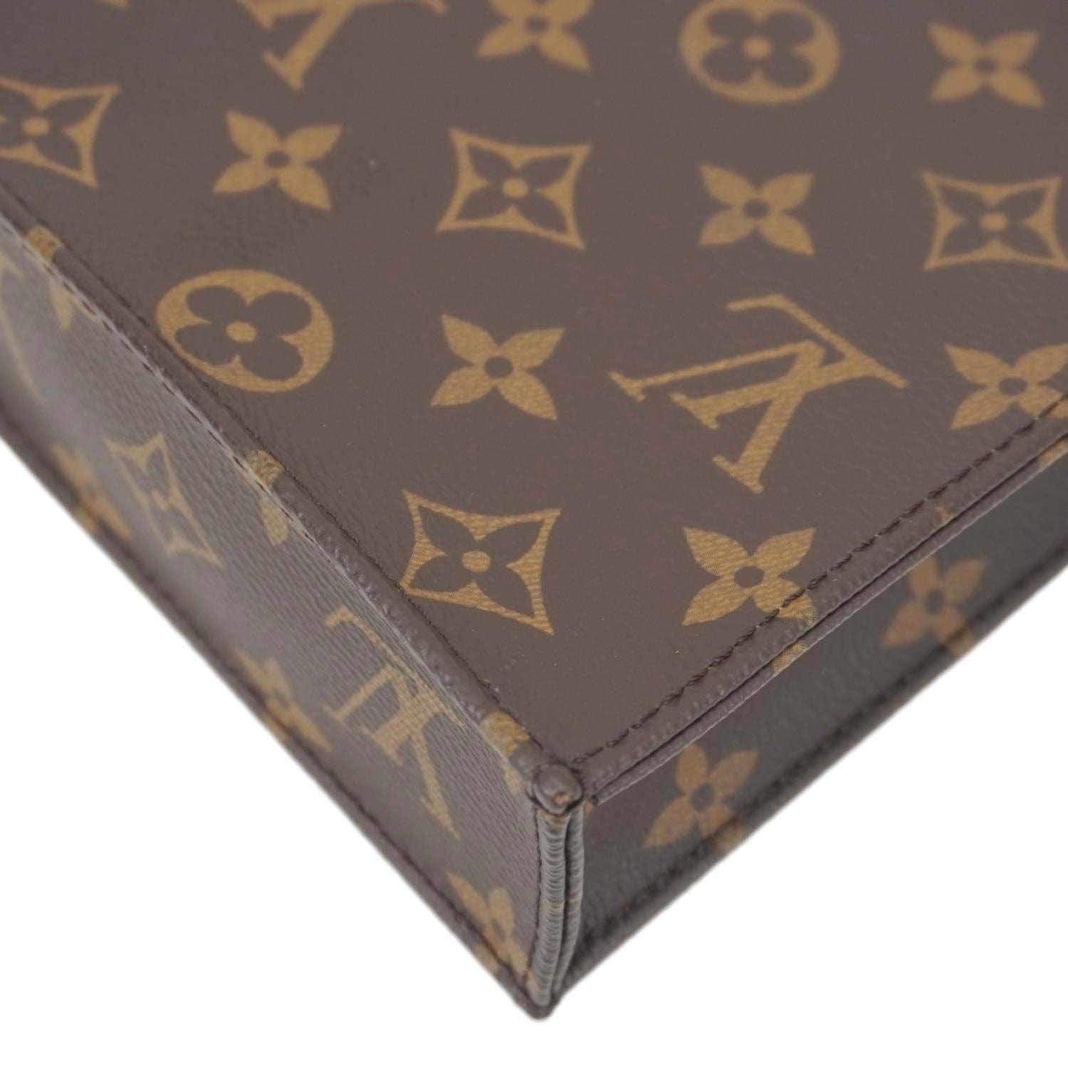 LOUIS VUITTON Petit Sac Plat Monogram Canvas Shoulder Bag Brown