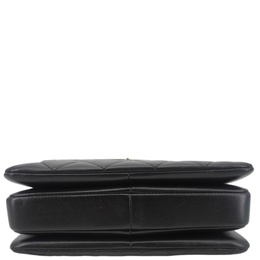 Chanel Trendy CC Flap Quilted Leather Top Handle Shoulder Bag Black
