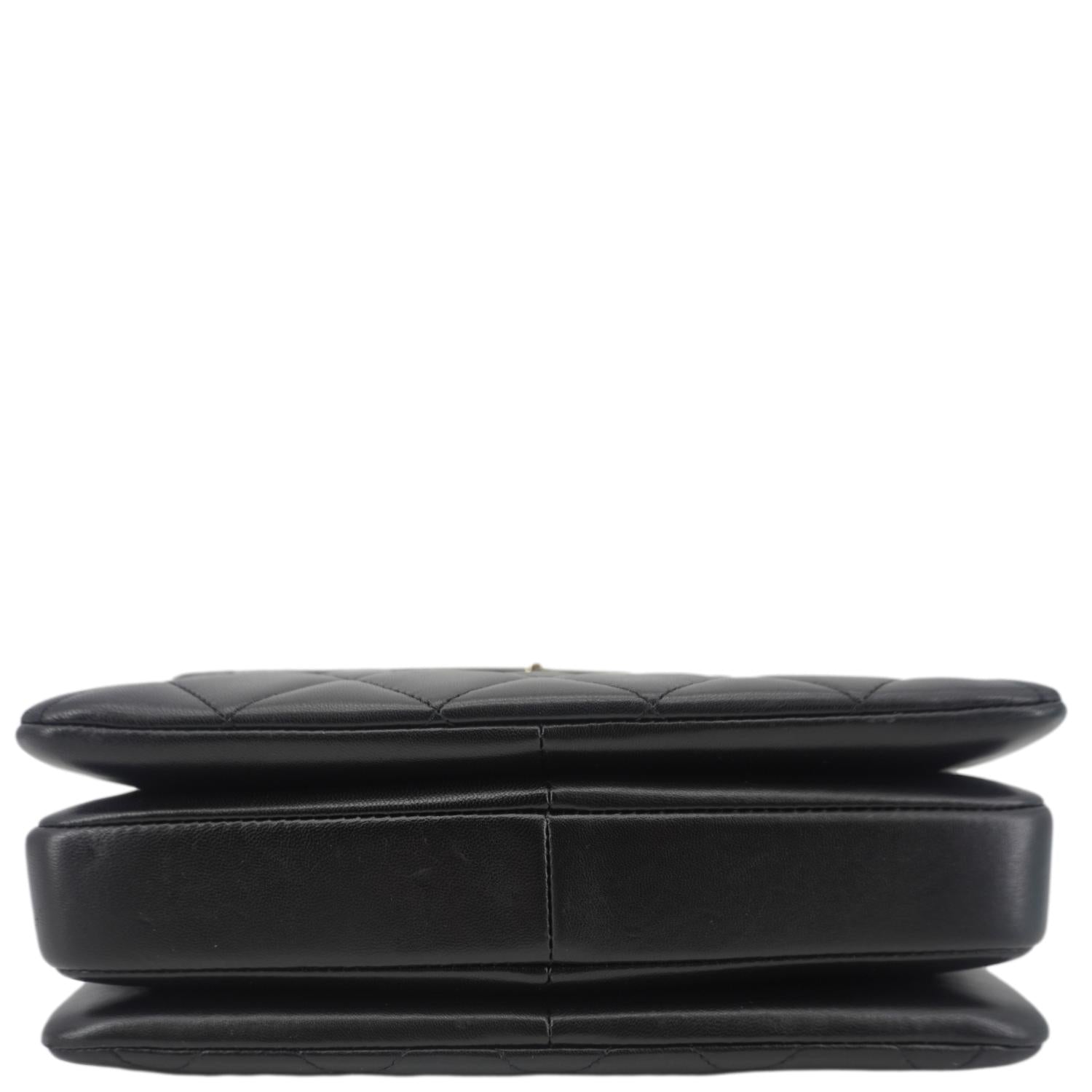 Chanel Trendy CC Flap Quilted Leather Top Handle Shoulder Bag Black