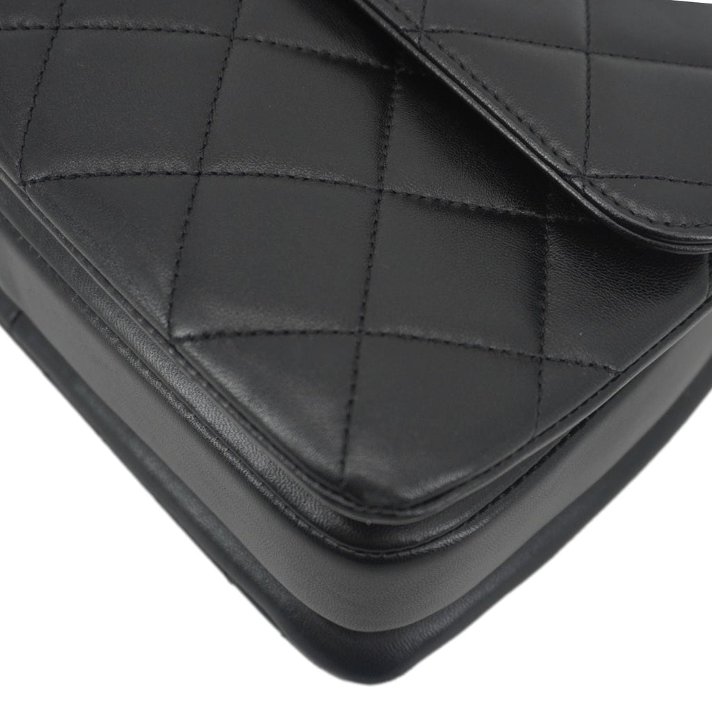 Chanel Trendy CC Flap Quilted Leather Top Handle Shoulder Bag Black