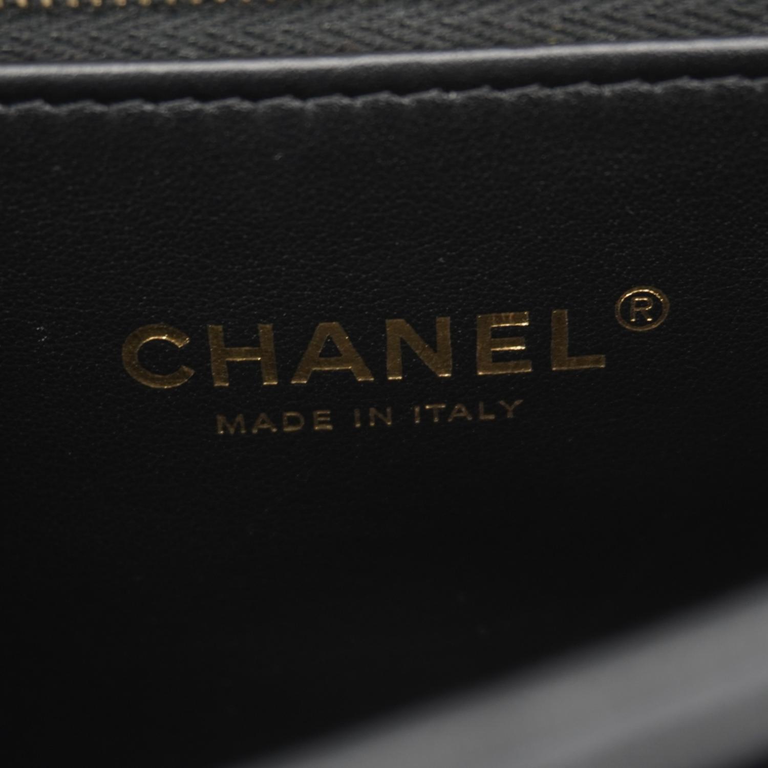 Chanel Trendy CC Flap Quilted Leather Top Handle Shoulder Bag Black