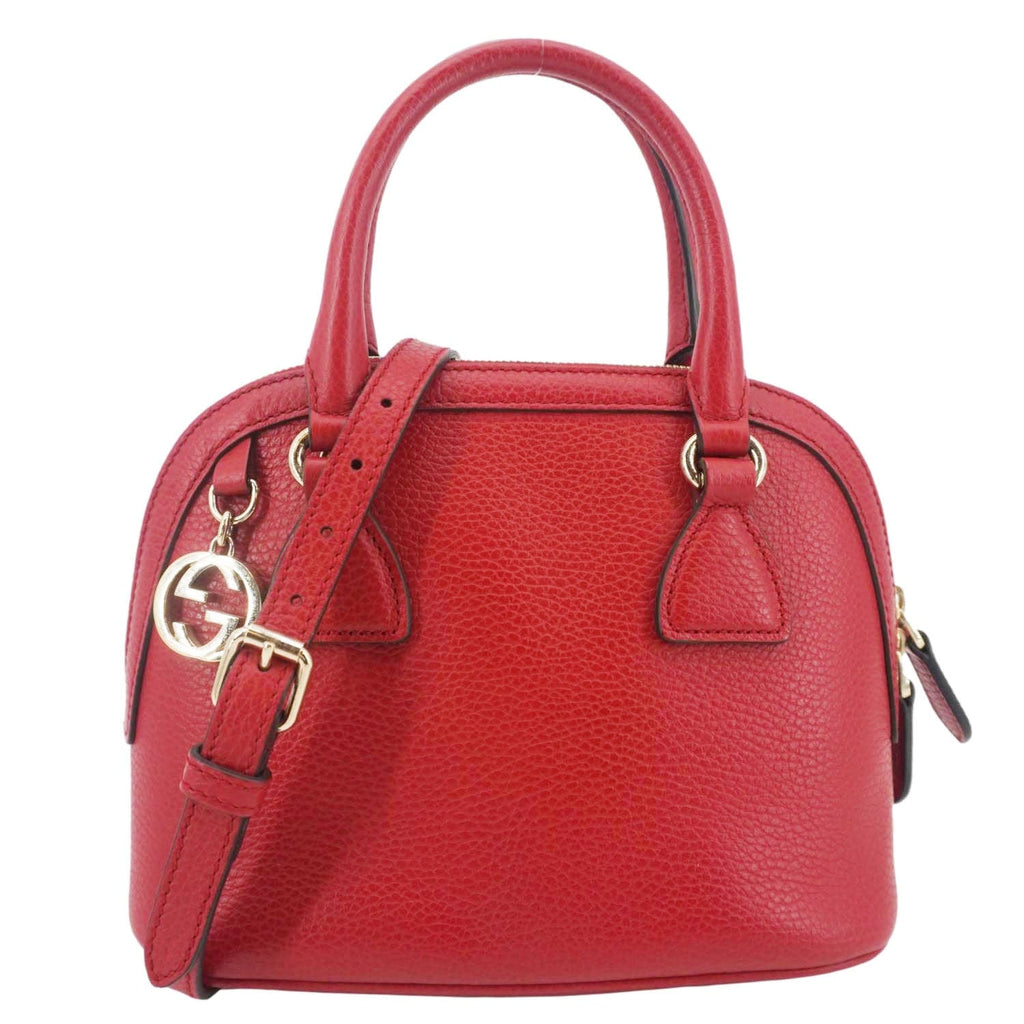 GUCCI Dome Small Dollar Calfskin Leather Crossbody Bag Red 449661