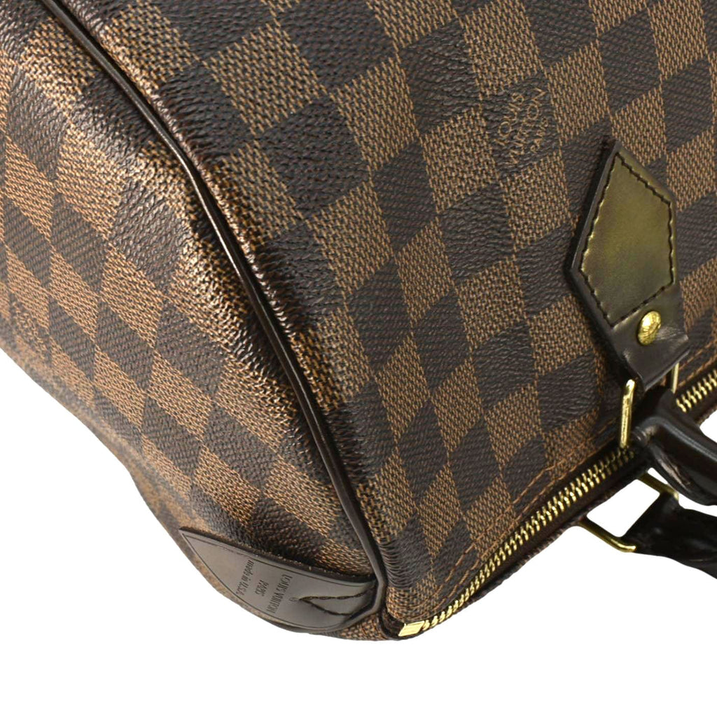 LOUIS VUITTON Speedy 30 Damier Ebene Satchel Bag Brown