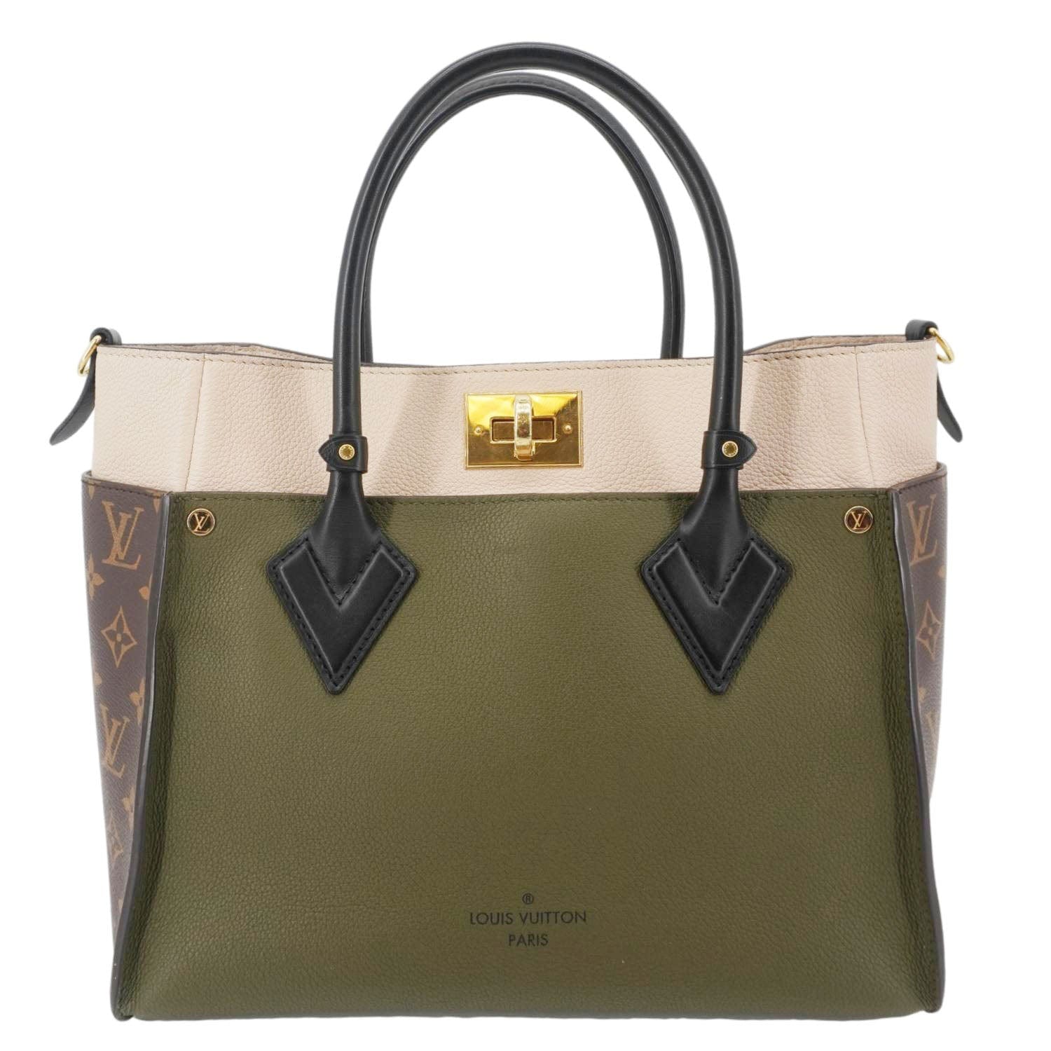 LOUIS VUITTON On My Side MM Monogram Canvas Satchel Bag Cream