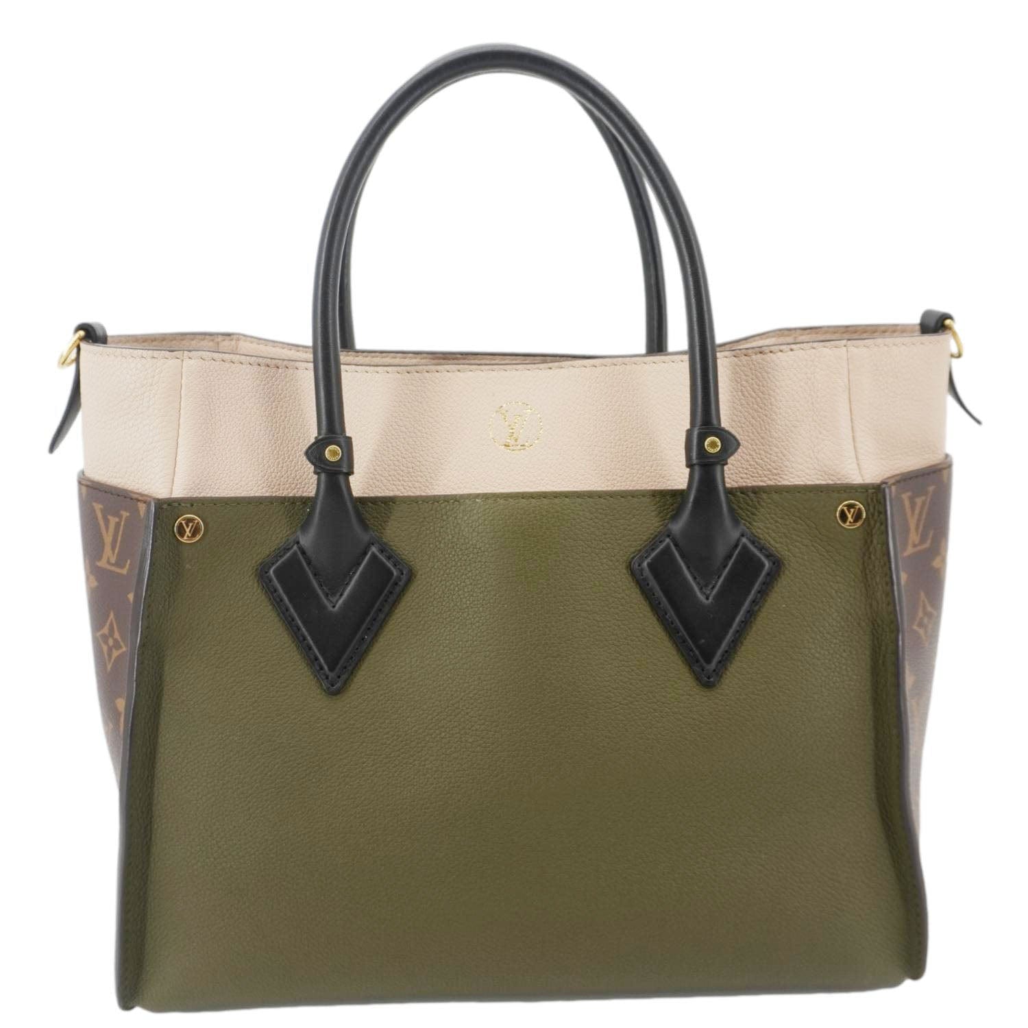LOUIS VUITTON On My Side MM Monogram Canvas Satchel Bag Cream