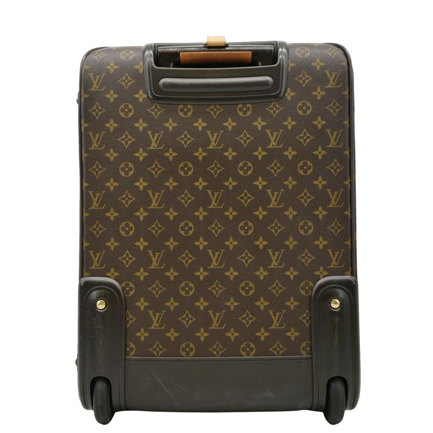 LOUIS VUITTON Pegase 55 Monogram Canvas Luggage Suitcase Travel Bag Brown