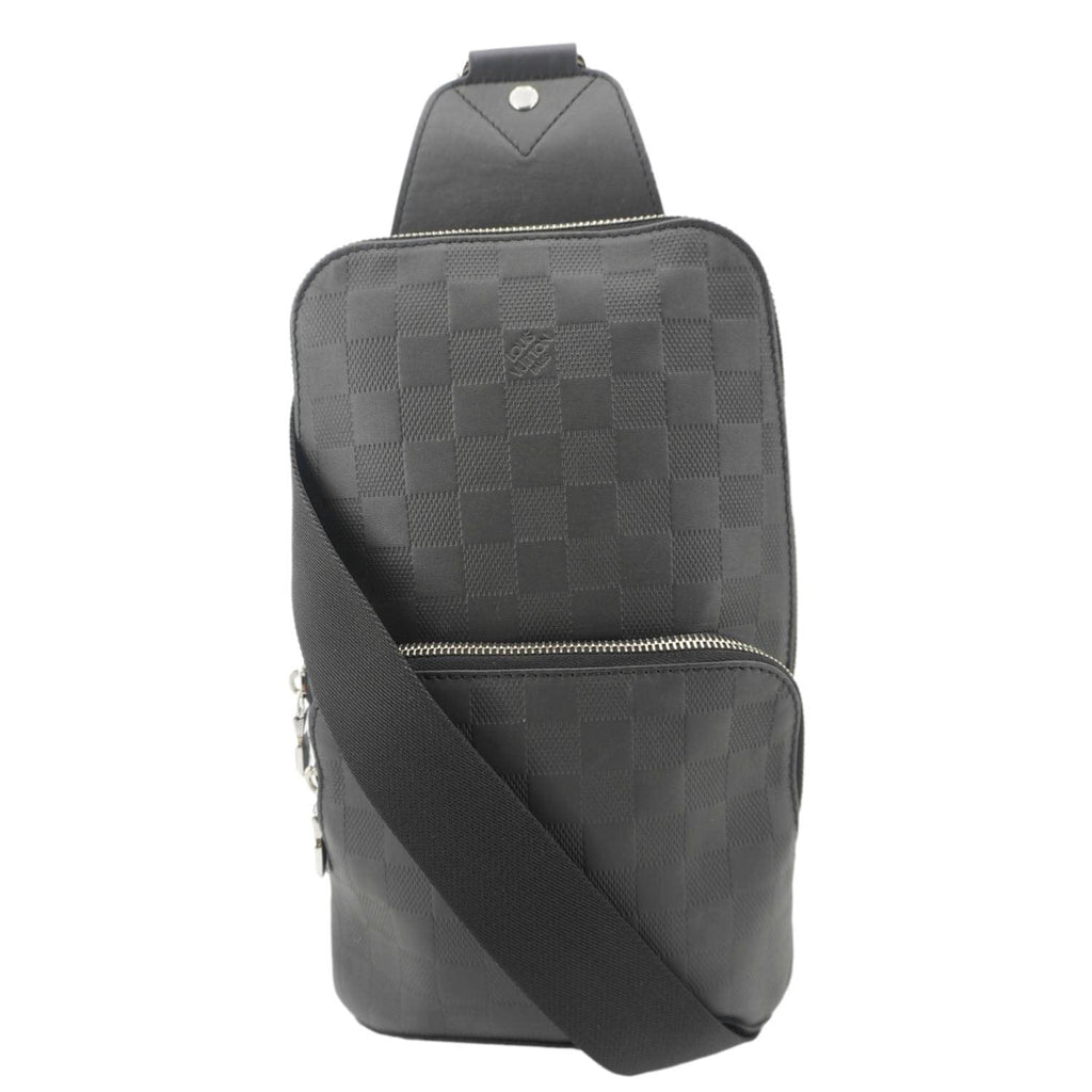 LOUIS VUITTON Avenue Sling Damier Infini Leather Backpack Bag Black