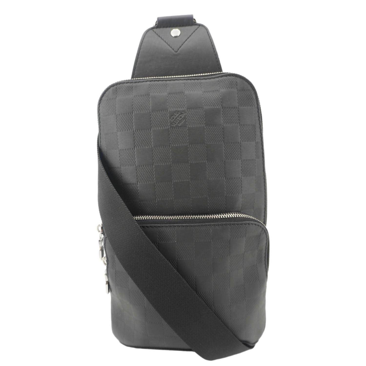 LOUIS VUITTON Avenue Sling Damier Infini Leather Backpack Bag Black
