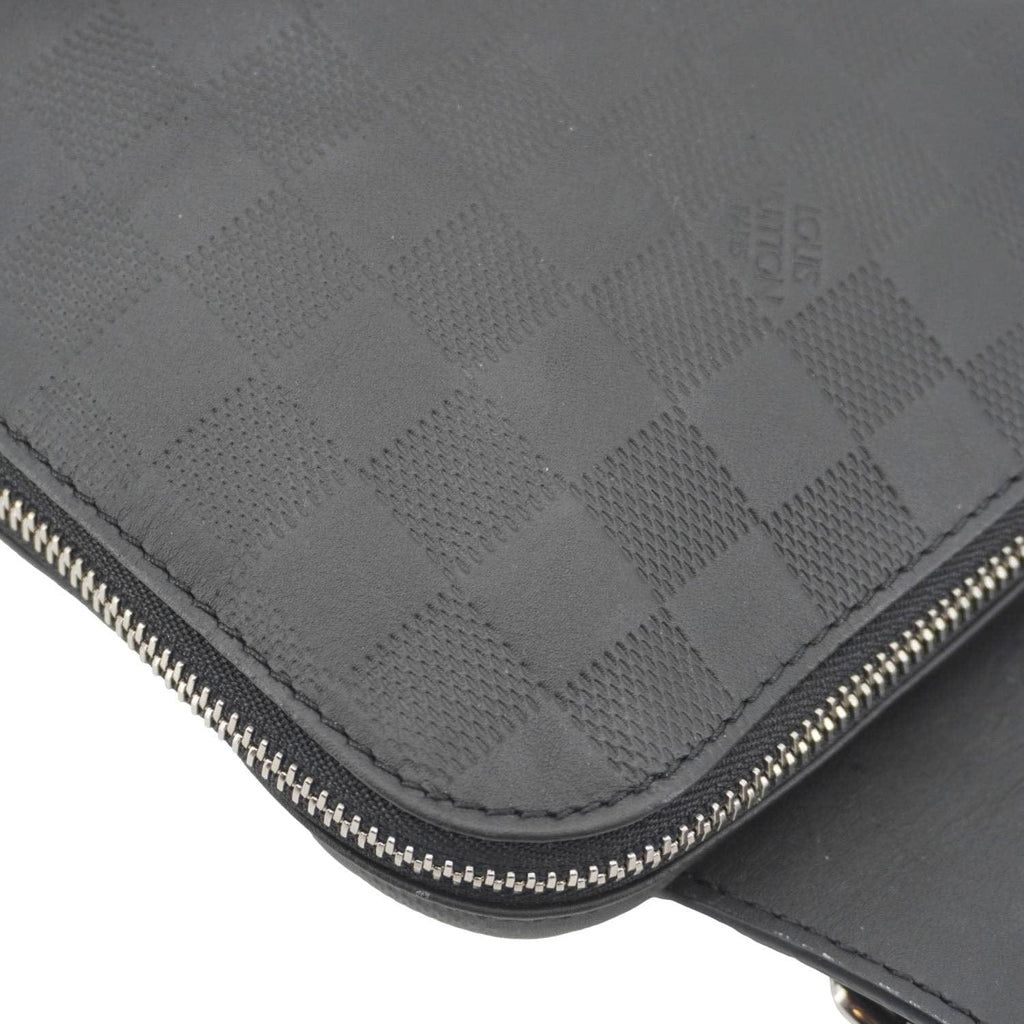 LOUIS VUITTON Avenue Sling Damier Infini Leather Backpack Bag Black