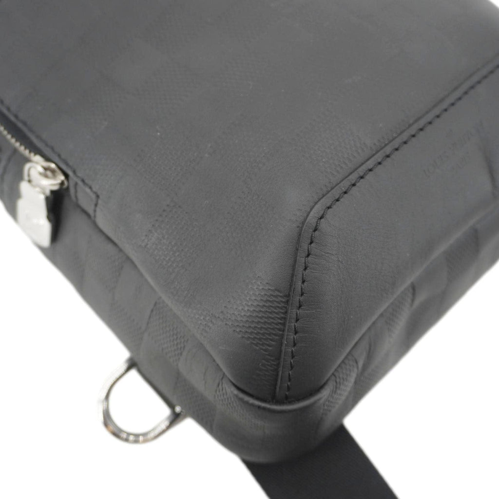LOUIS VUITTON Avenue Sling Damier Infini Leather Backpack Bag Black