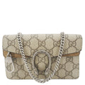 GUCCI Dionysus Super Mini Gucci Supreme Canvas Crossbody Bag Taupe 476432