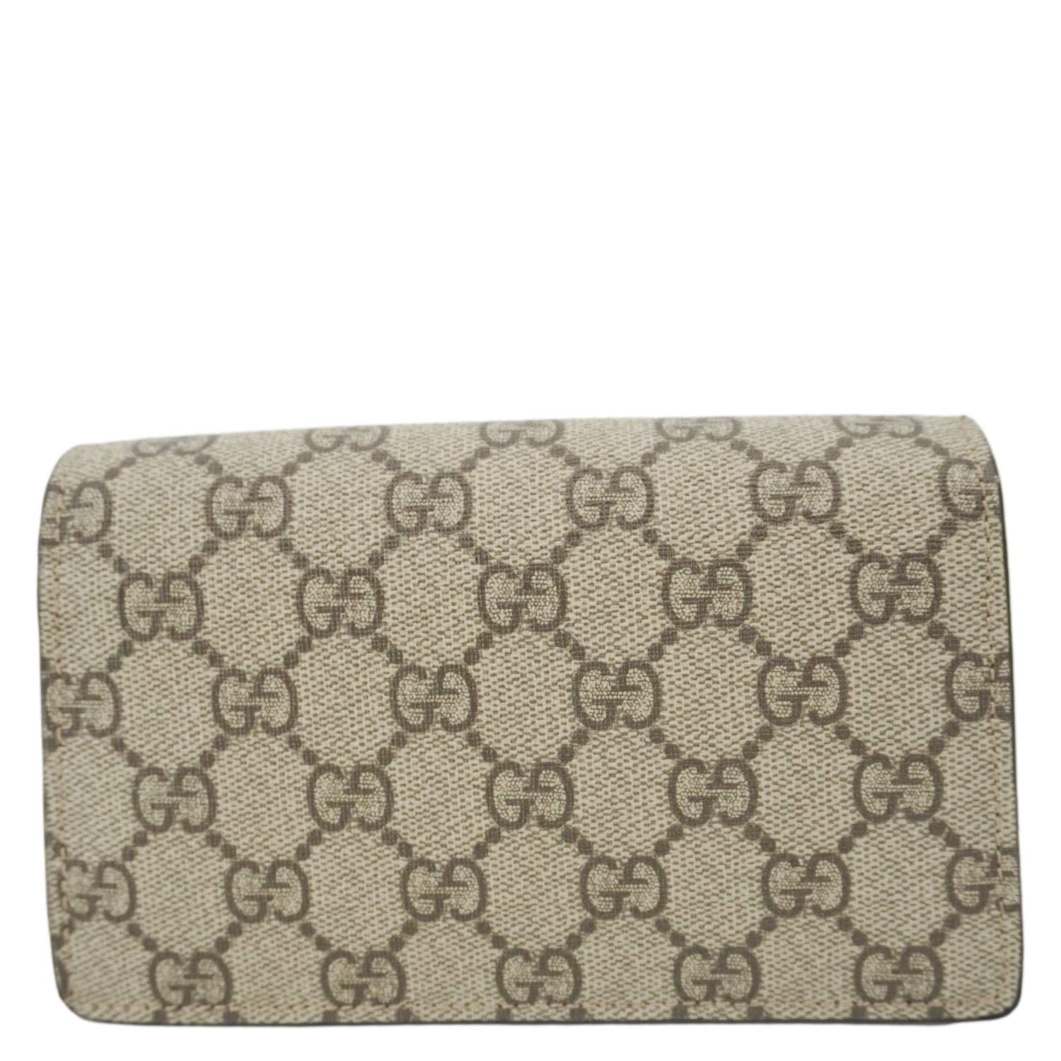 GUCCI Dionysus Super Mini Gucci Supreme Canvas Crossbody Bag Taupe 476432