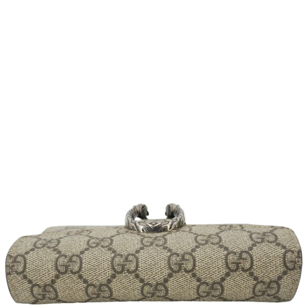 GUCCI Dionysus Super Mini Gucci Supreme Canvas Crossbody Bag Taupe 476432