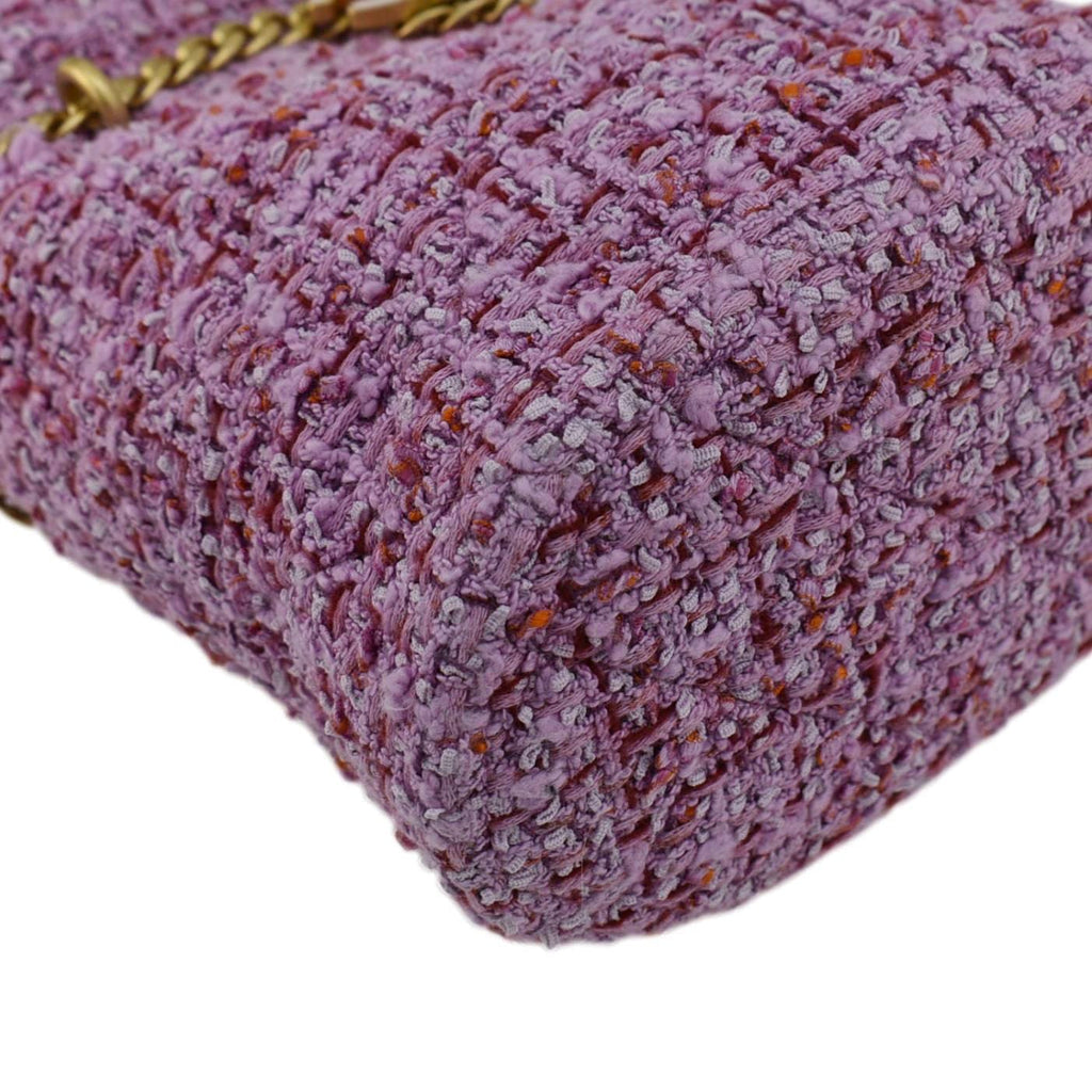 Chanel Pending CC Tweed Enamel Drawstring Tote Bucket Bag Pink